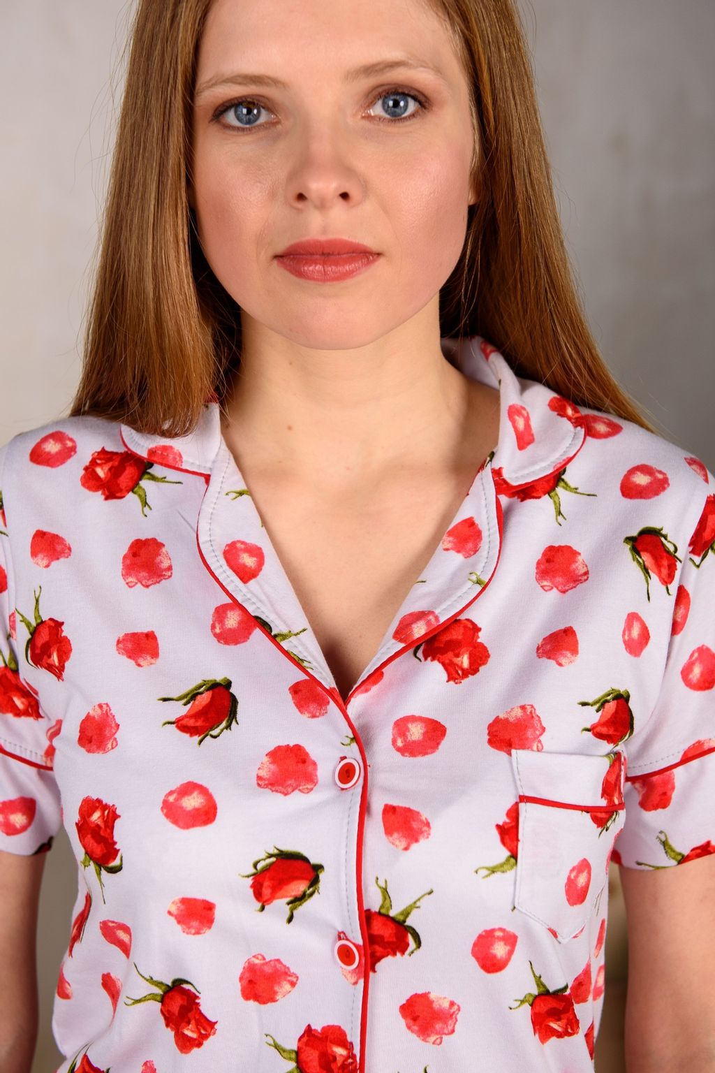 Костюм женский из жакета и шорт из кулирки Рейчел серый, красный - Амадэль фото 21