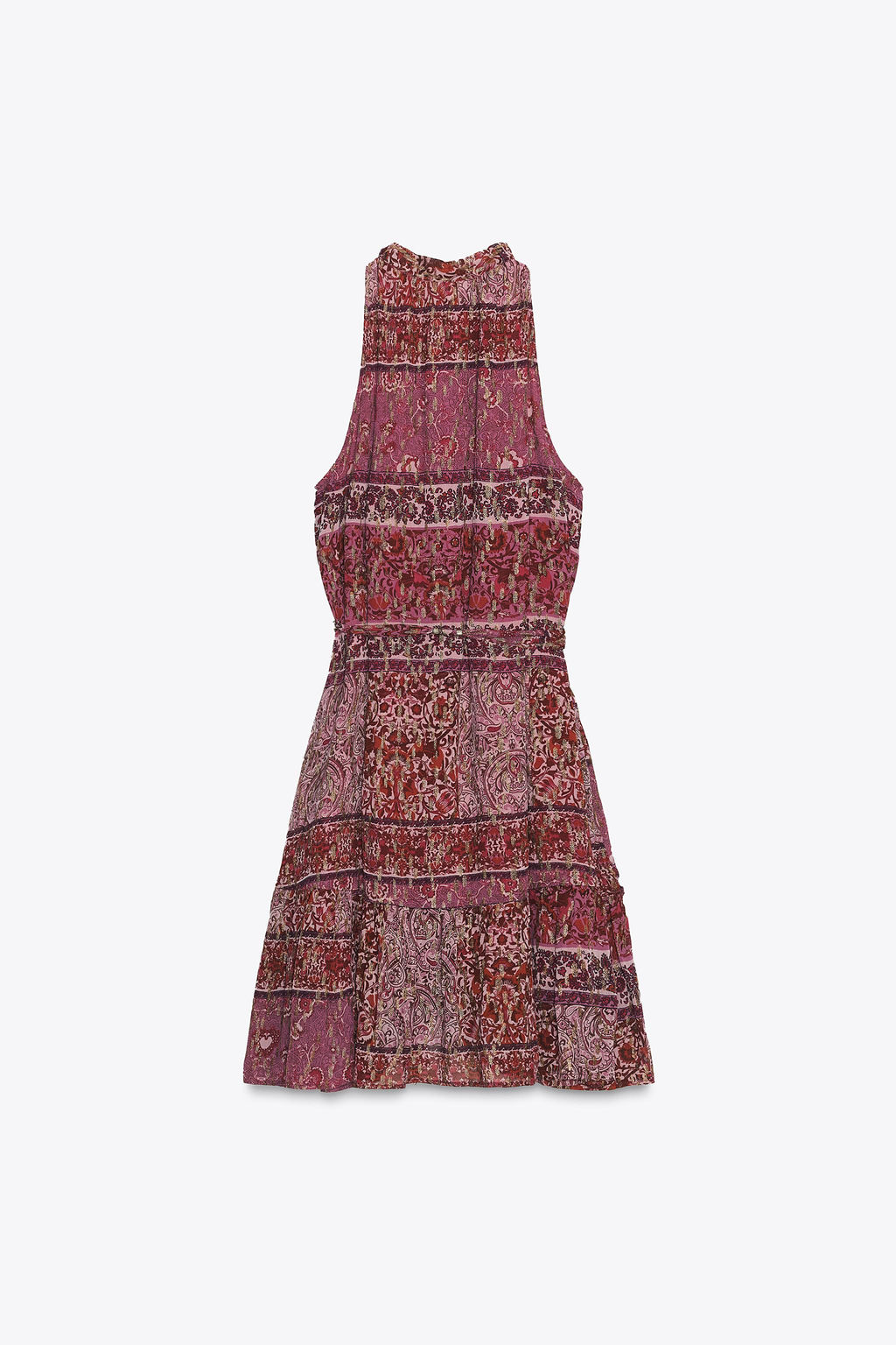 PATCHWORK PRINT MINI DRESS WITH BELT - Zara фото 15