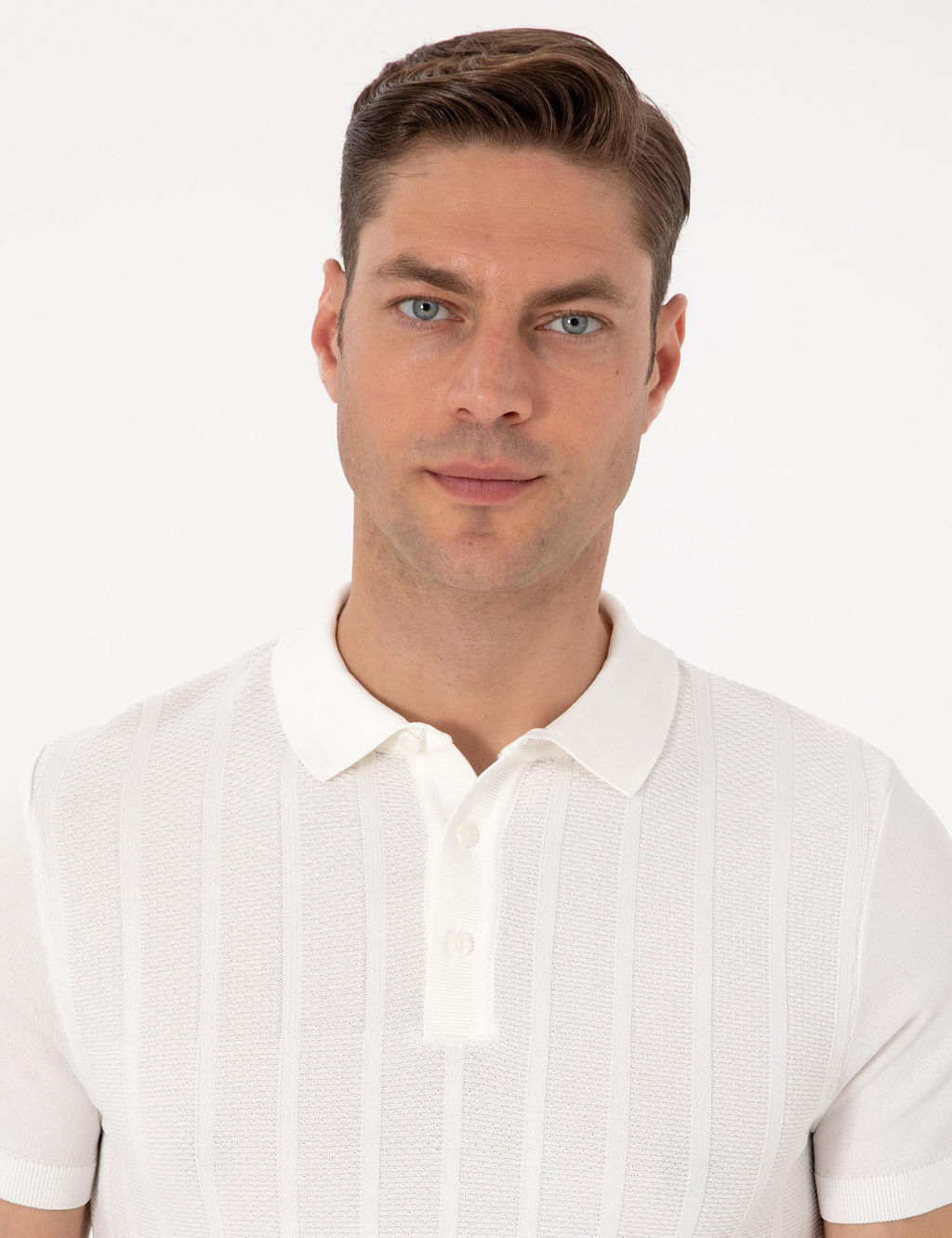 Ekru Slim Fit Polo Yaka D__meli Triko Ti__rt - Pierre cardin фото 2