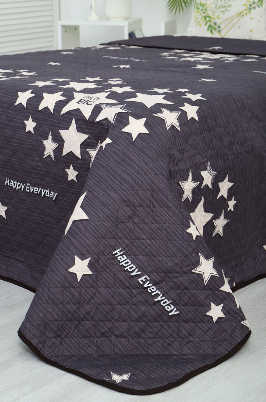 Покрывало-плед двухстороннее стеганое из полиэфирной ткани Полисатин Премиум 150Х212 N-Collection  фото 5