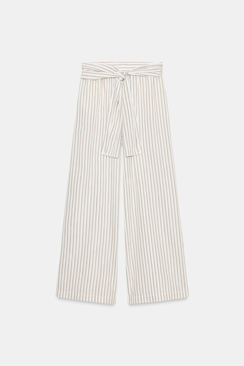 PANTAL?N ANCHO RAYAS PA?UELO / Crudo / Marr?n - Zara фото 12