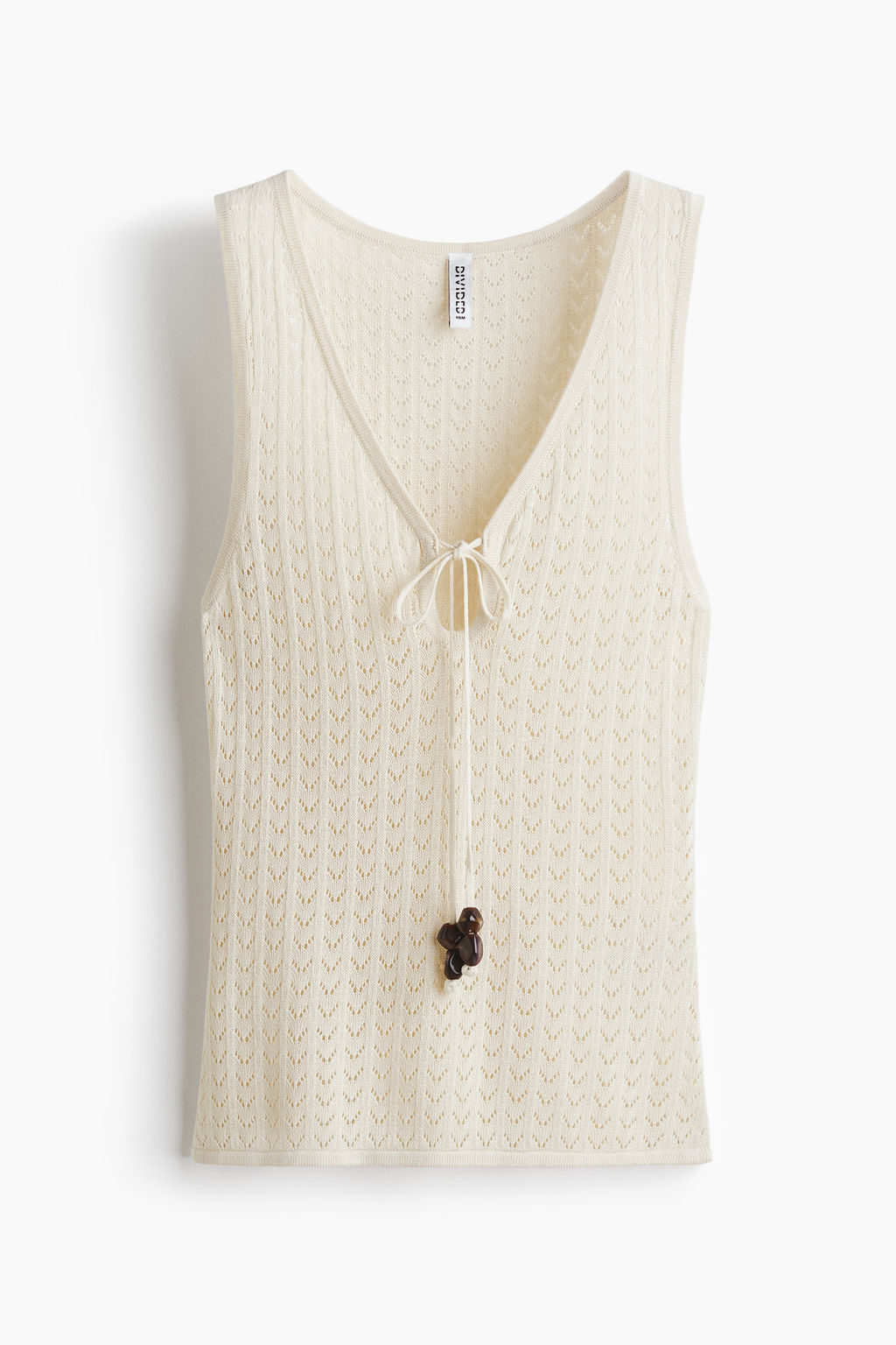 Top en punto pointelle con lazada - H&m фото 3
