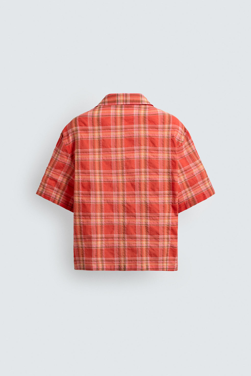 CAMISA RELAXED FIT CUADROS / Naranja - Zara фото 8