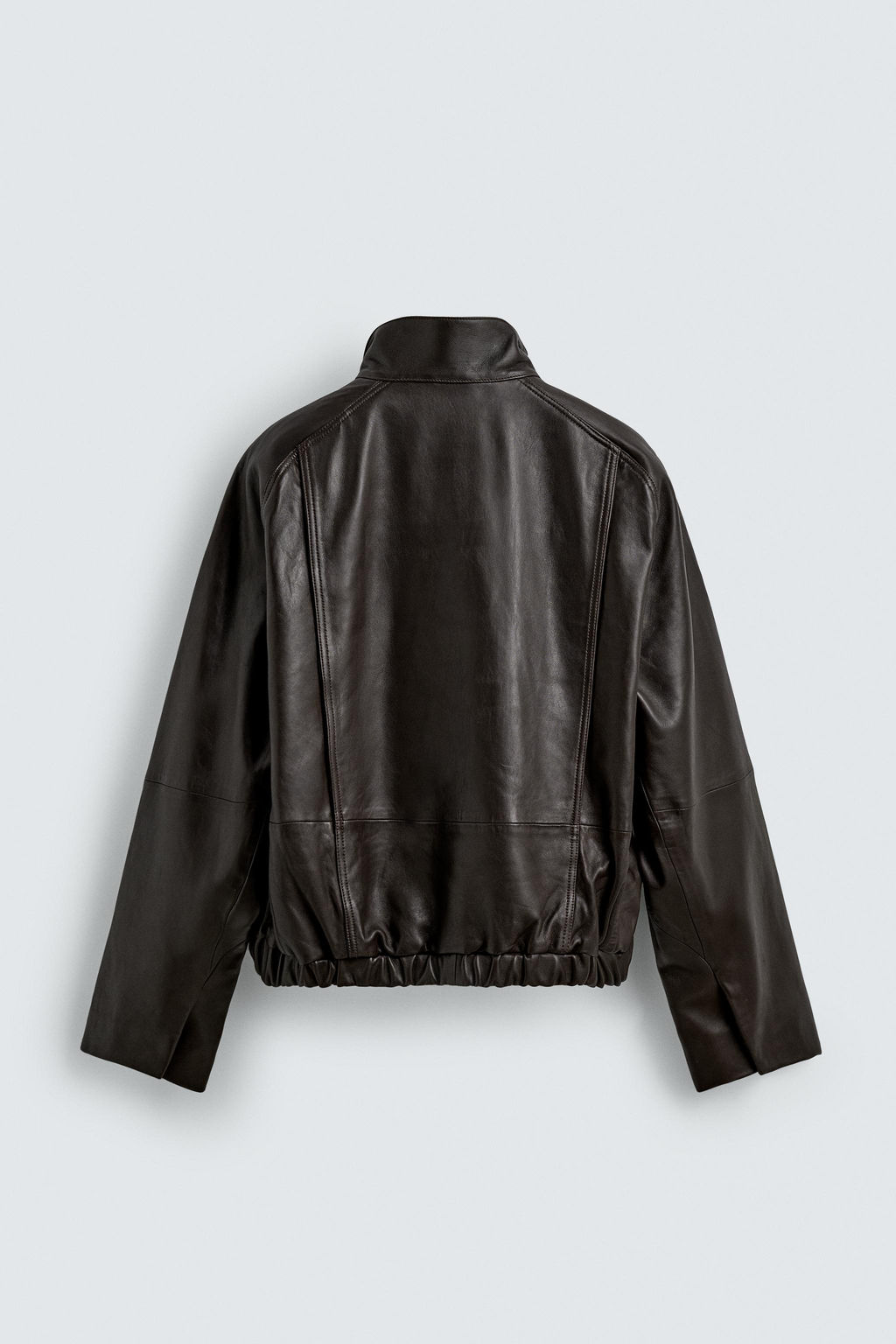 CAZADORA BOMBER PIEL / Chocolate - Zara фото 8