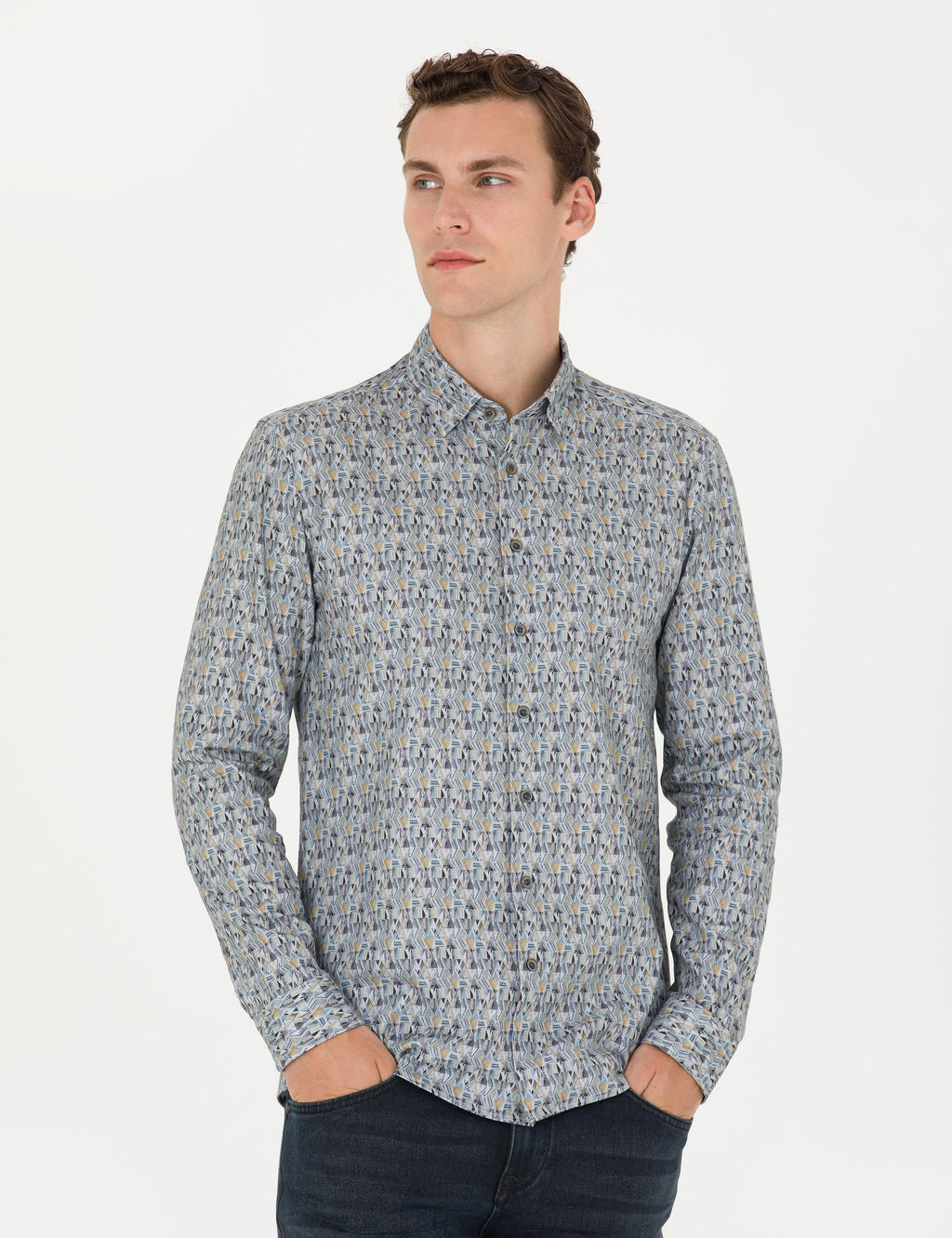 Рубашка Pierre Cardin Slim Fit петрол