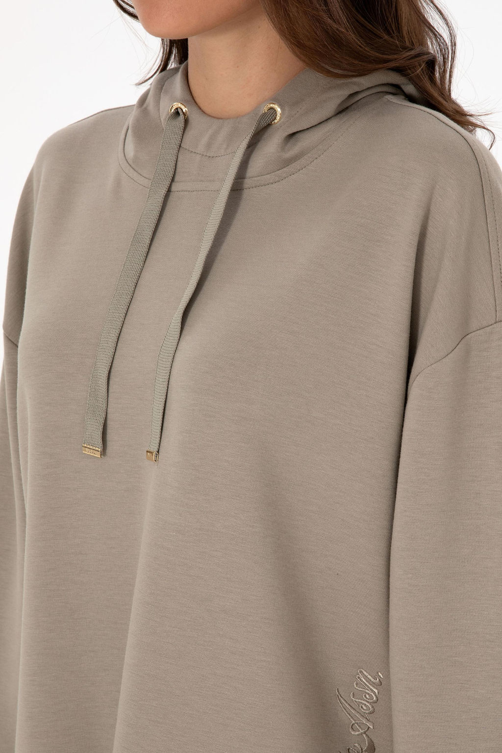 Kad_n A__k Haki Sweatshirt Sepette S_rpriz _ndirim - U.s. polo assn фото 7