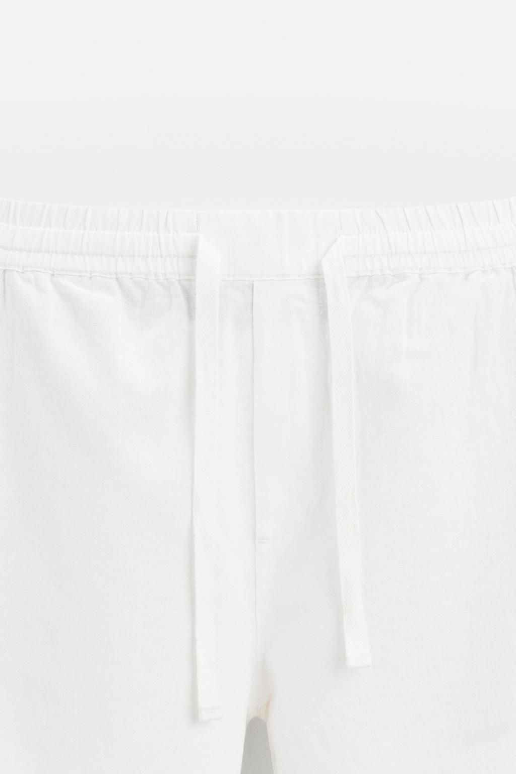 COTTON-LINEN RELAXED FIT TROUSERS - Zara фото 10
