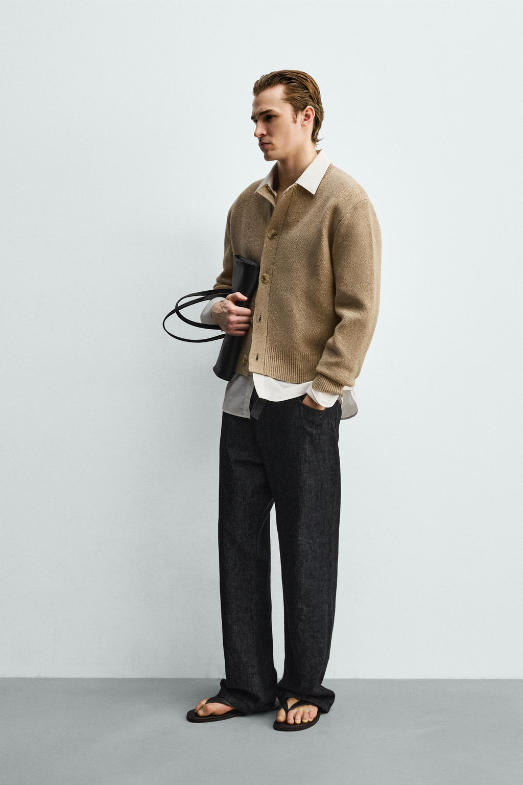 TEXTURED RELAXED FIT CARDIGAN - Zara фото 14