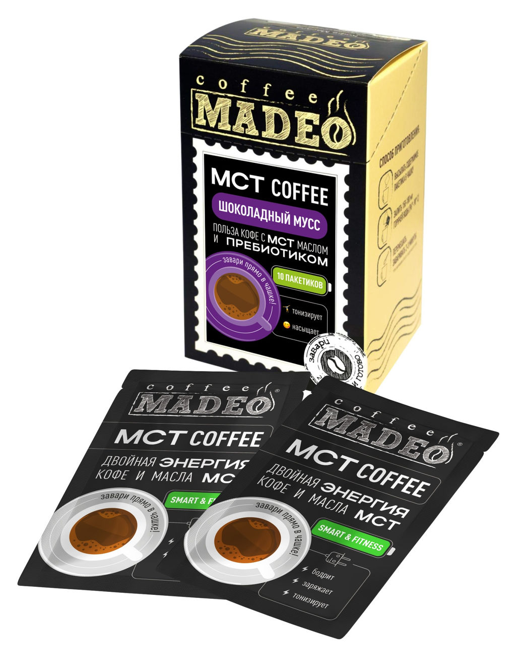 МСТ coffee Шоколадный мусс фитнес Madeo порционный 10шт*0,012 кг  фото 2
