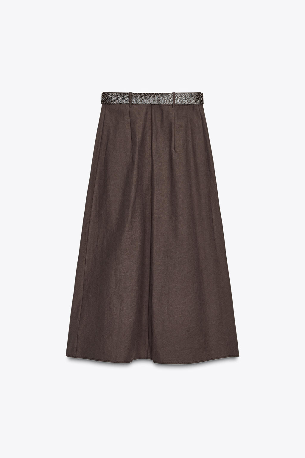 BELTED MIDI A-LINE SKIRT - Zara фото 19