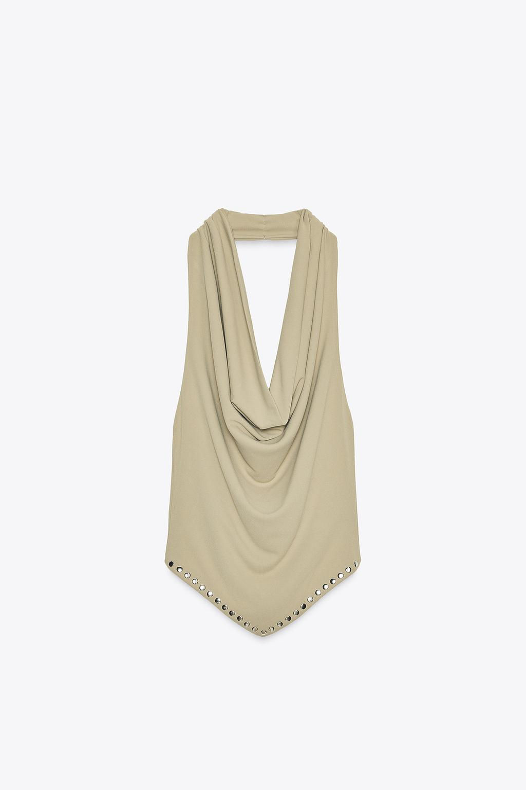 STUDDED HALTER TOP - Zara фото 2