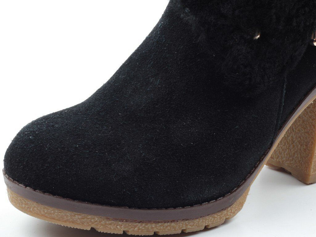 F01 BLACK Ботильоны женские (натуральная замша, байка) - Фабричный китай фото 3