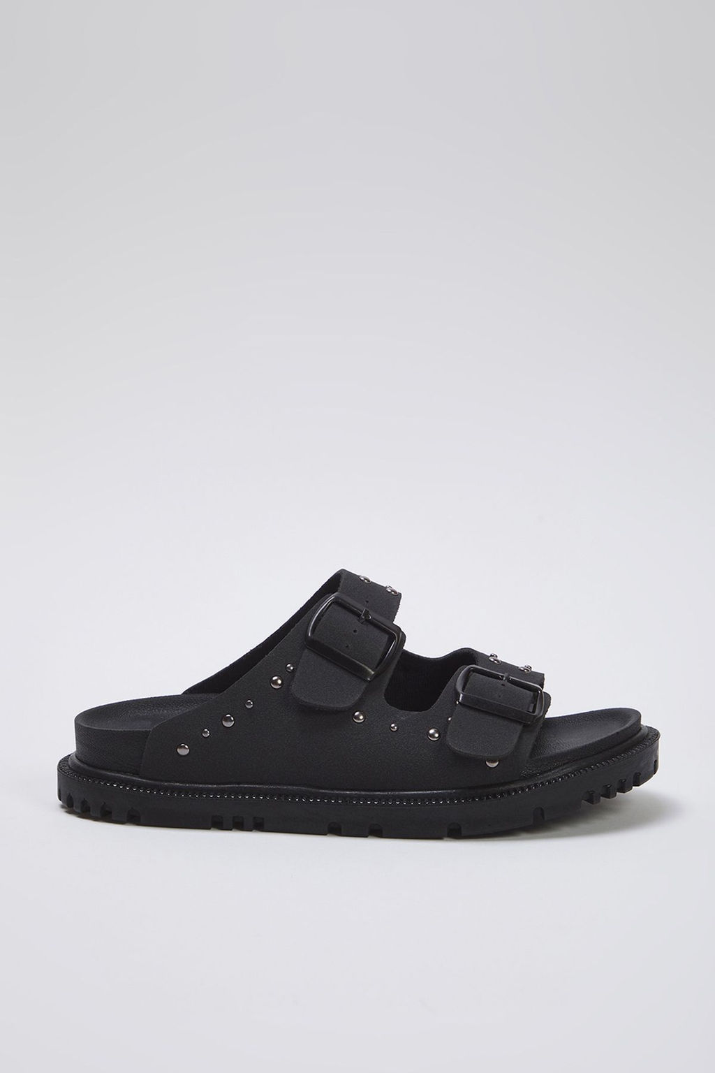 Trendyol Shoes Siyah Rivetli Cift Tokal? Duz Kad?n Terlik TAKSS25TE00004 - Trendyolmilla фото 7