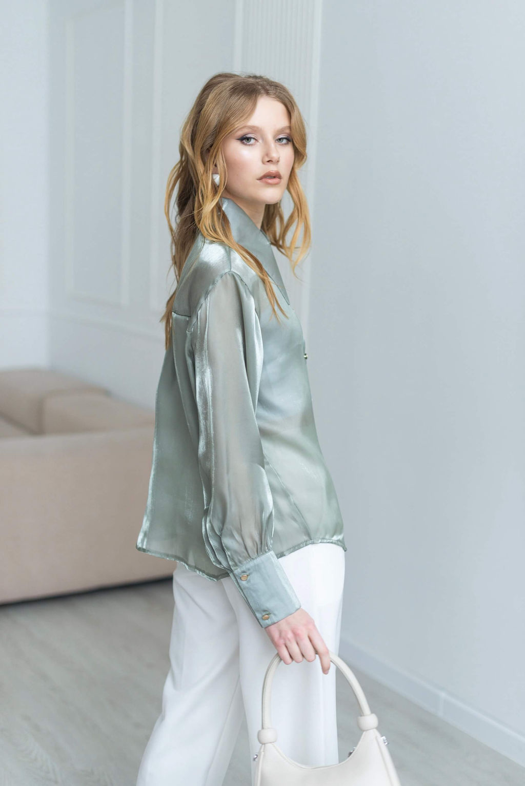 Блузка Стилва (оливковый) - Nadi bordo фото 6