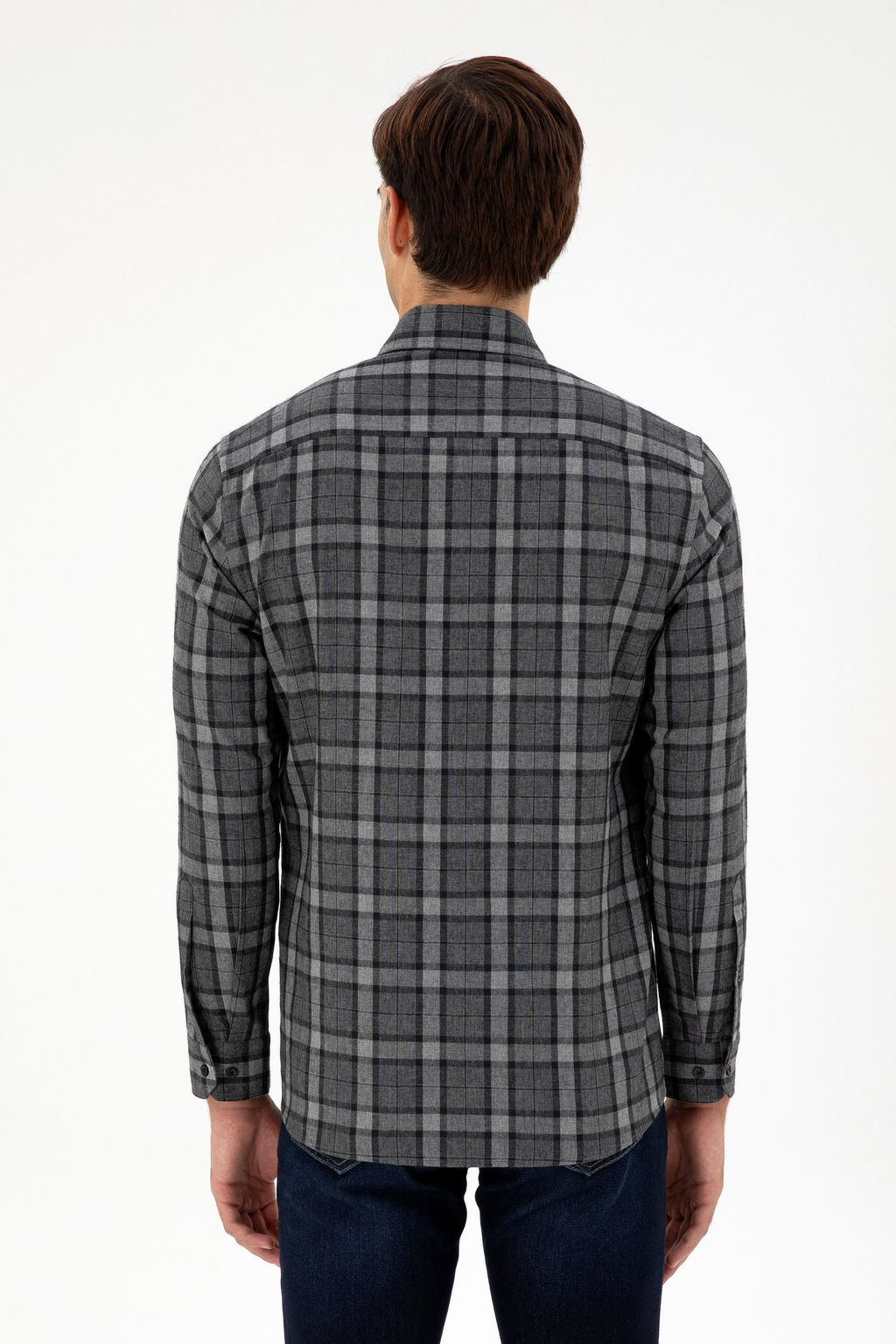 Мужская рубашка антрацитового цвета с длинным рукавом Неожиданная скидка в корзине - U.s. polo assn фото 5