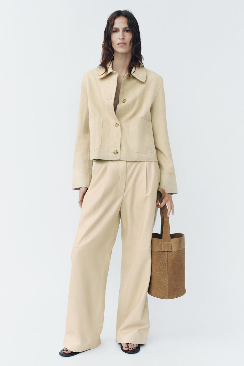 100% LEATHER BALLOON TROUSERS ZW COLLECTION - Zara фото 8