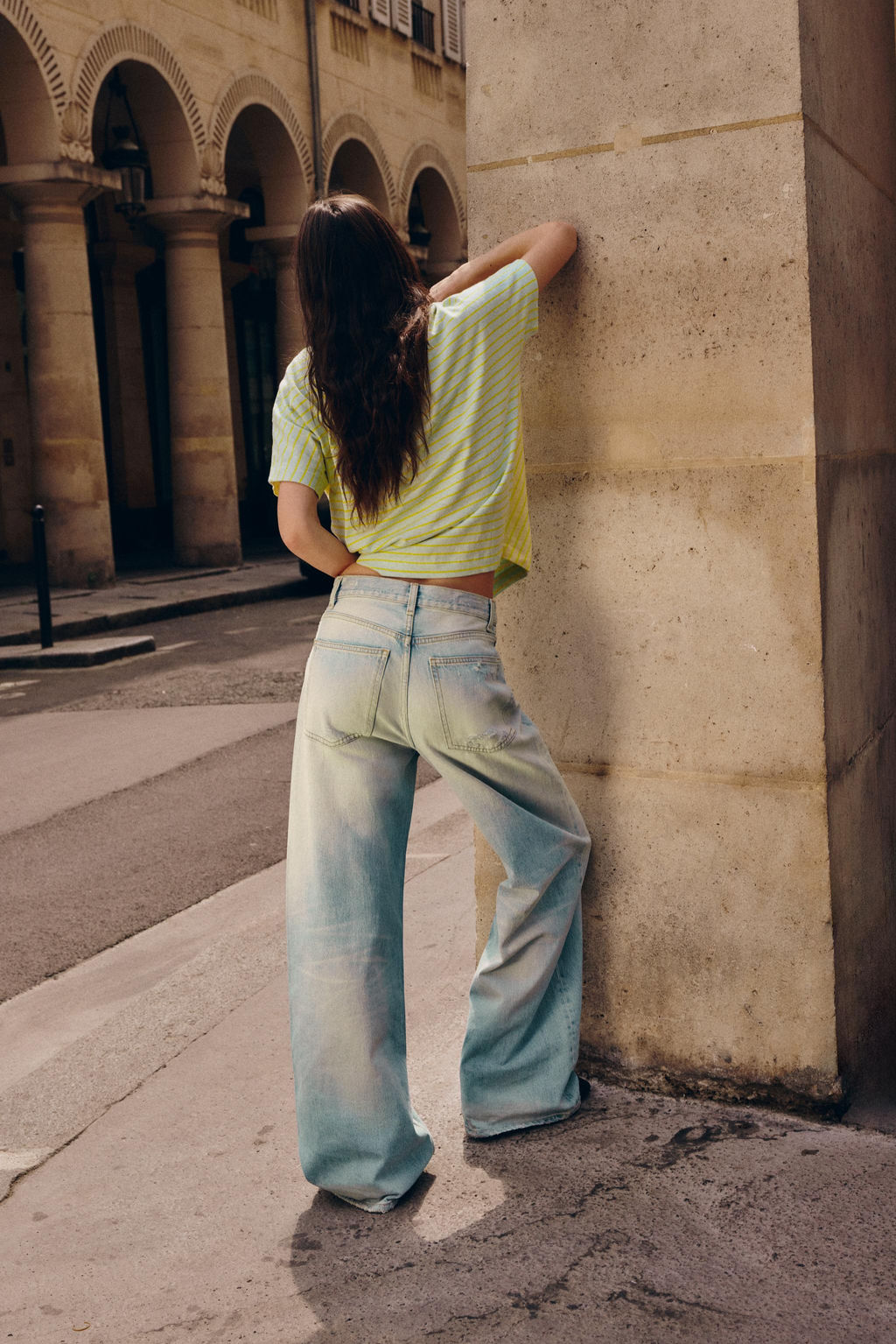 JEANS TRF EXTRA WIDE LEG TIRO ALTO / Azul claro - Zara фото 5