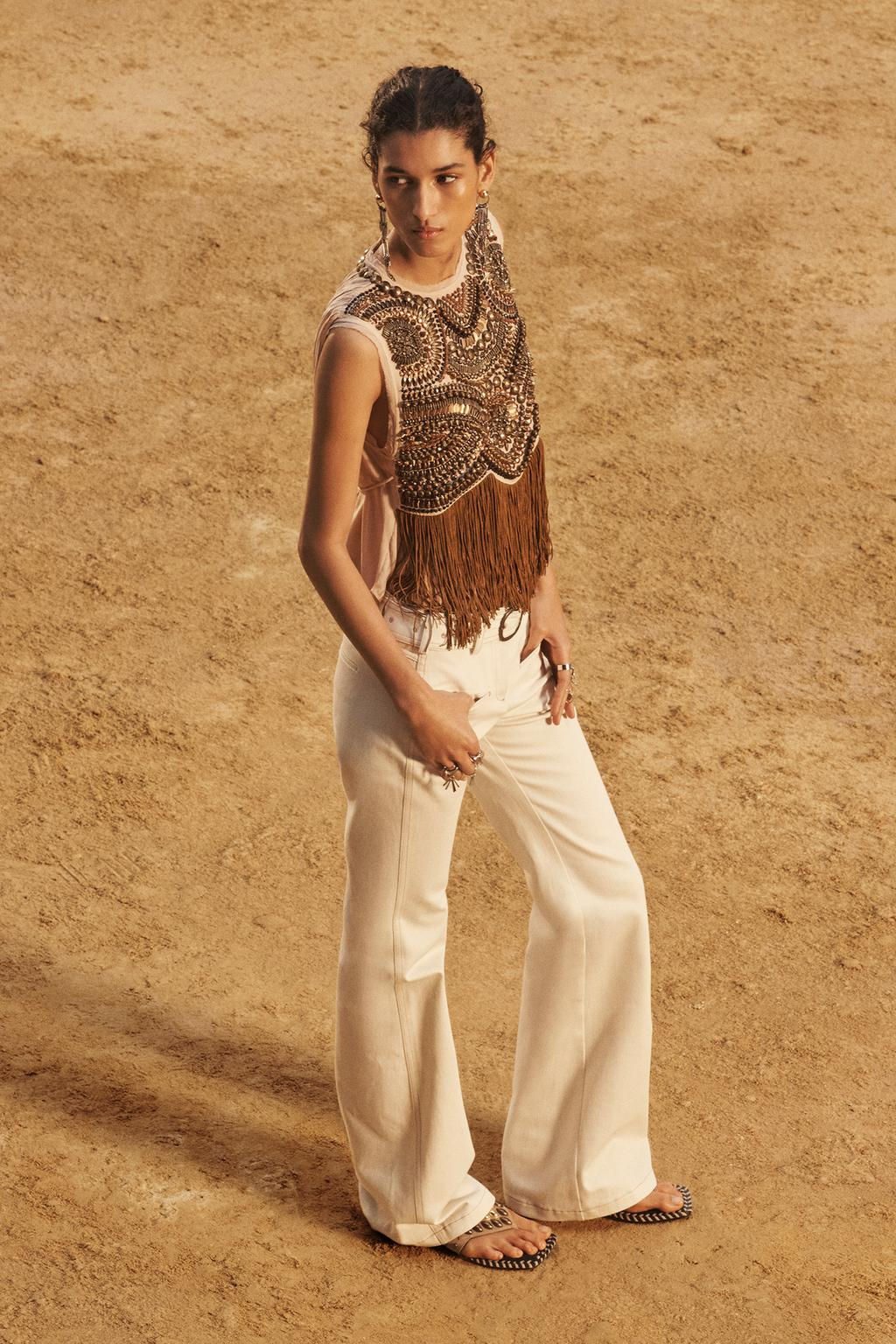 LIMITED EDITION TOPSTITCHED FLARE TROUSERS