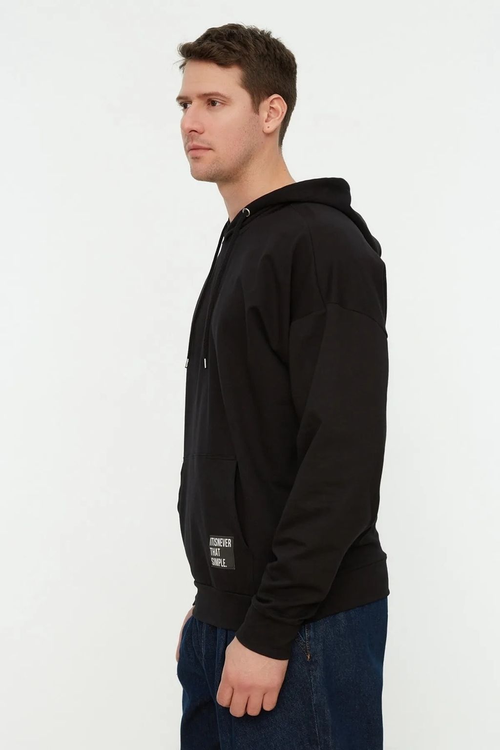 TRENDYOL MAN Bordo Kapusonlu Oversize/Genis Kesim Uzun Kol Etiketli Sweatshirt TMNSS21SW0221 - Trendyolmilla фото 5