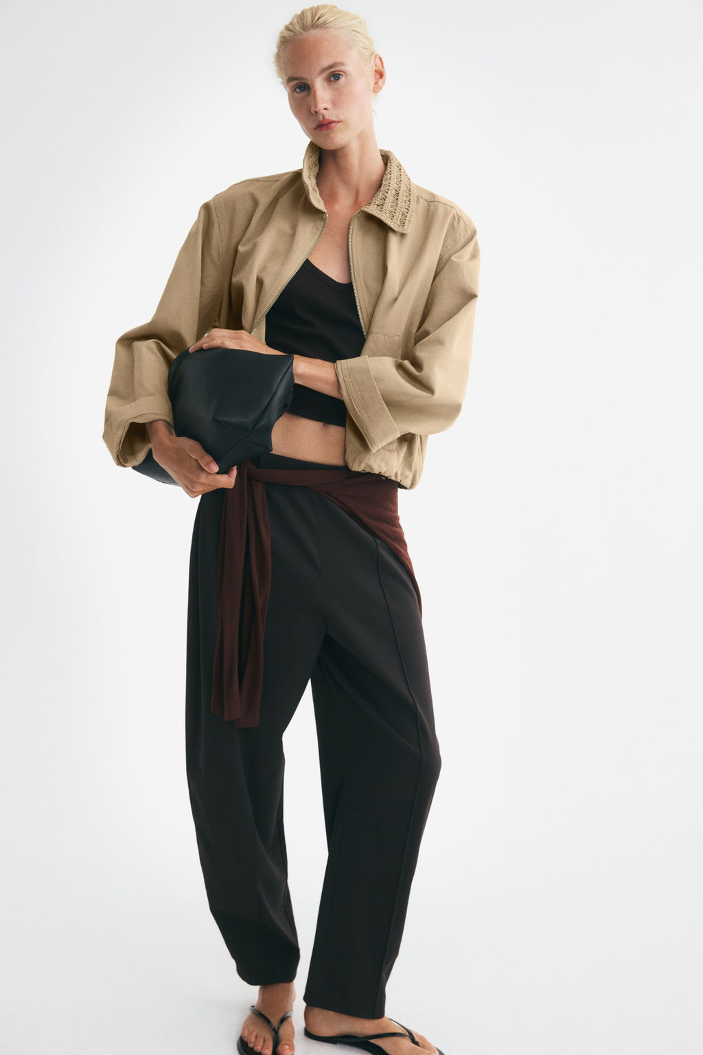 Cazadora bomber en mezcla de lino - H&m фото 3