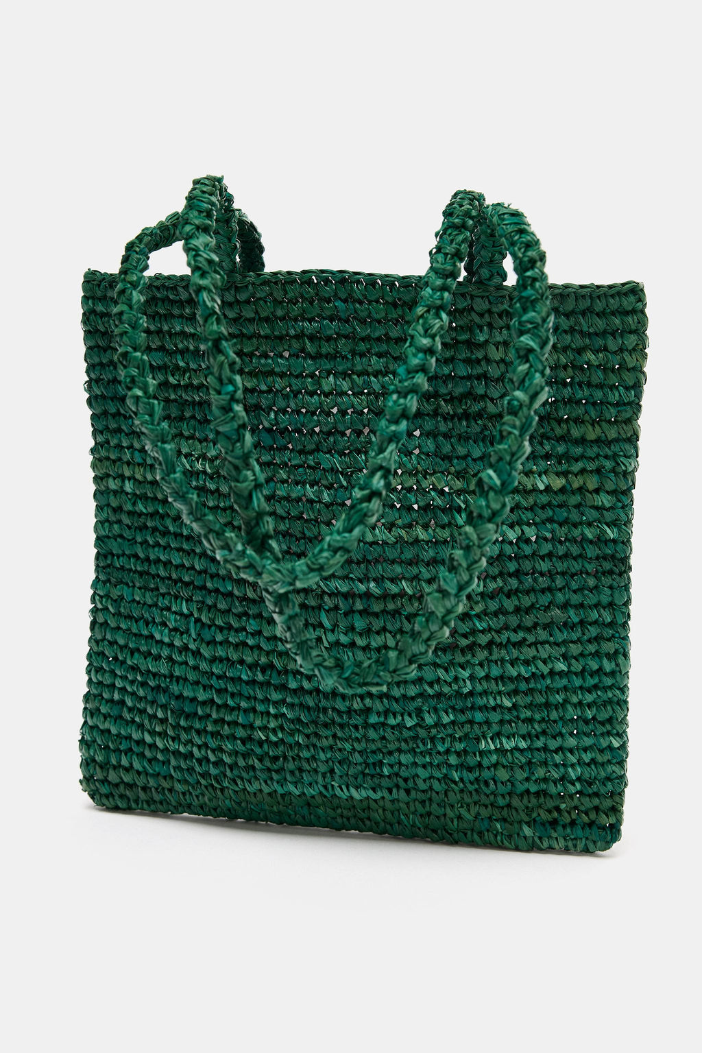 BOLSO MINI SHOPPER RAFIA / Verde - Zara фото 5