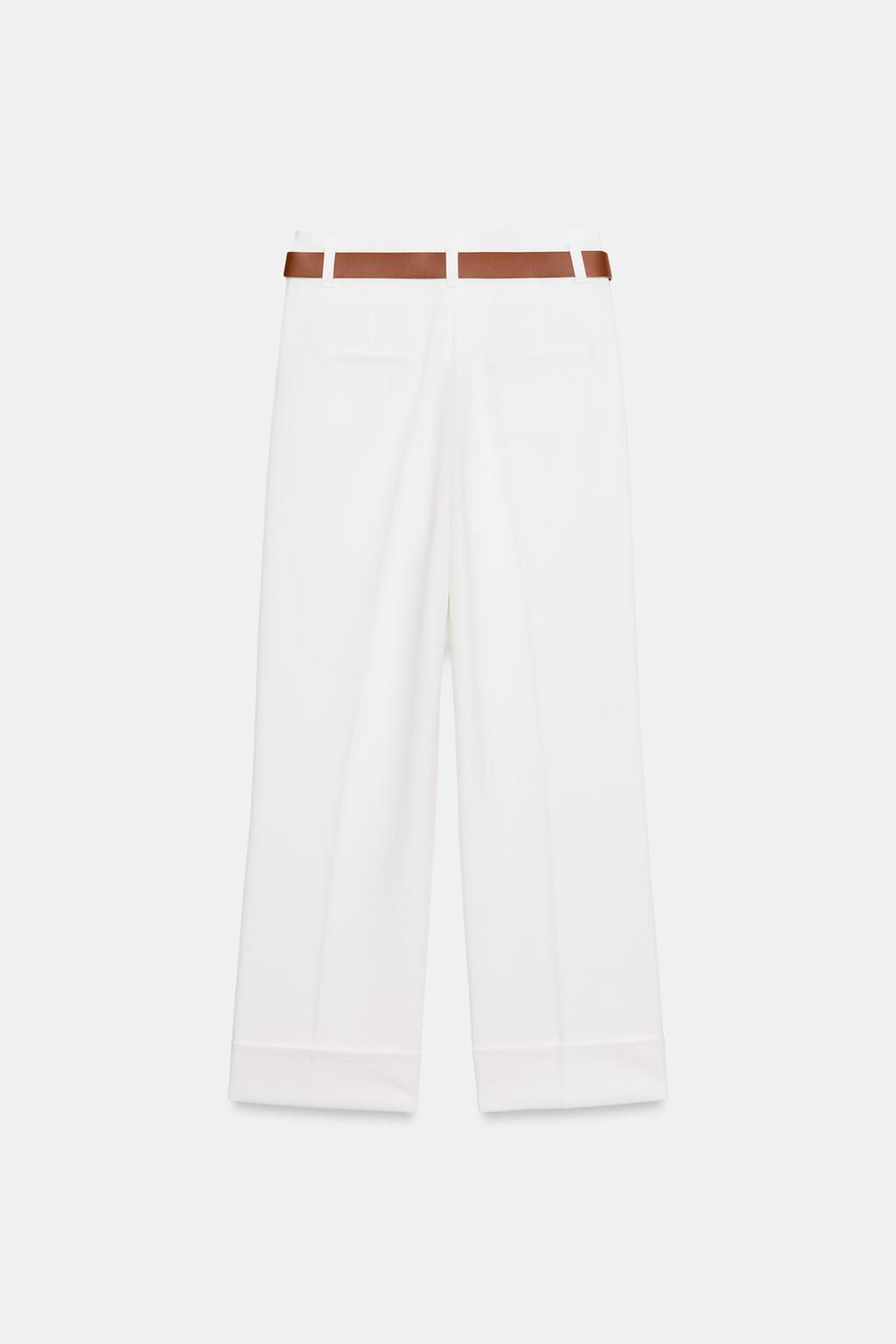 TROUSERS WITH TURN-UP CUFFS AND BELT - Zara фото 41