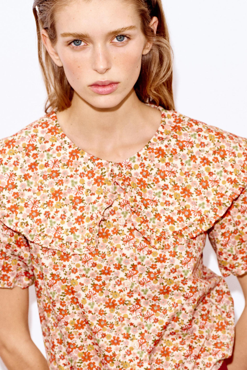 CAMISA ESTAMPADO FLORAL CUELLO BOBO / Multicolor - Zara фото 10