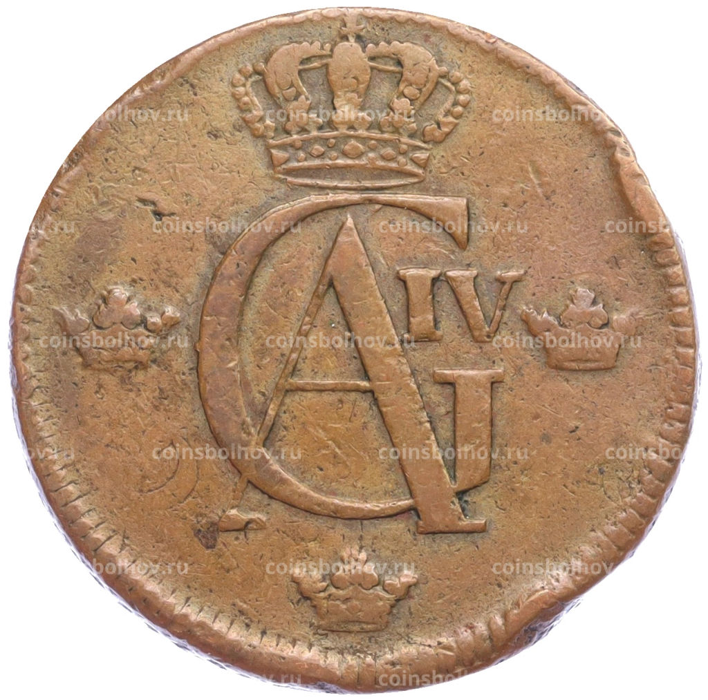 Монета 1 скиллинг 1805 года Швеция