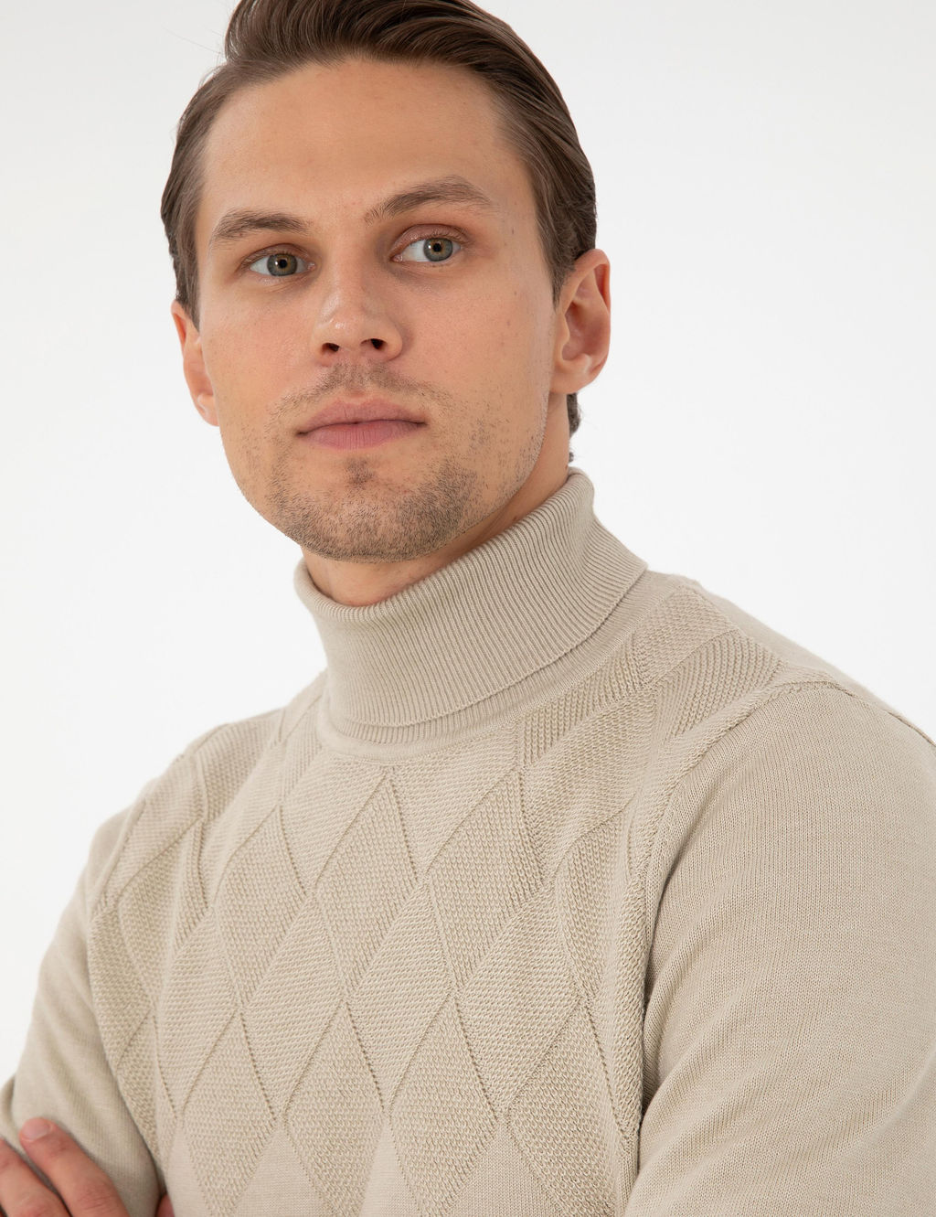 Kum Melanj Slim Fit Bal_k__ Yaka Triko Kazak - Pierre cardin фото 2