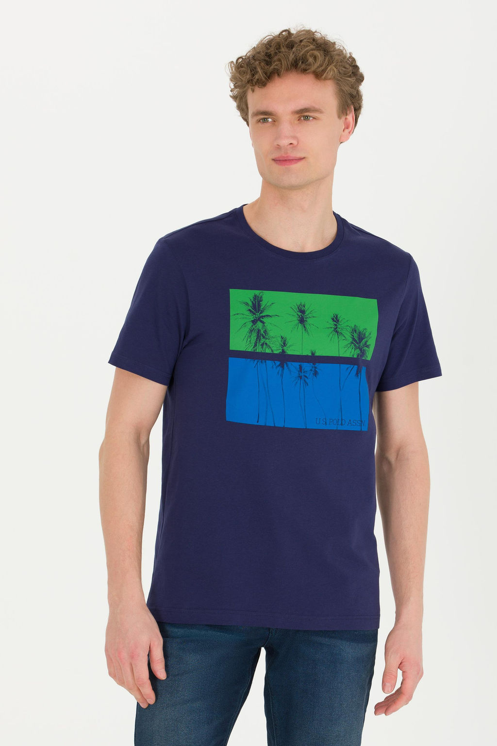 Erkek Lacivert Bisiklet Yaka Ti__rt