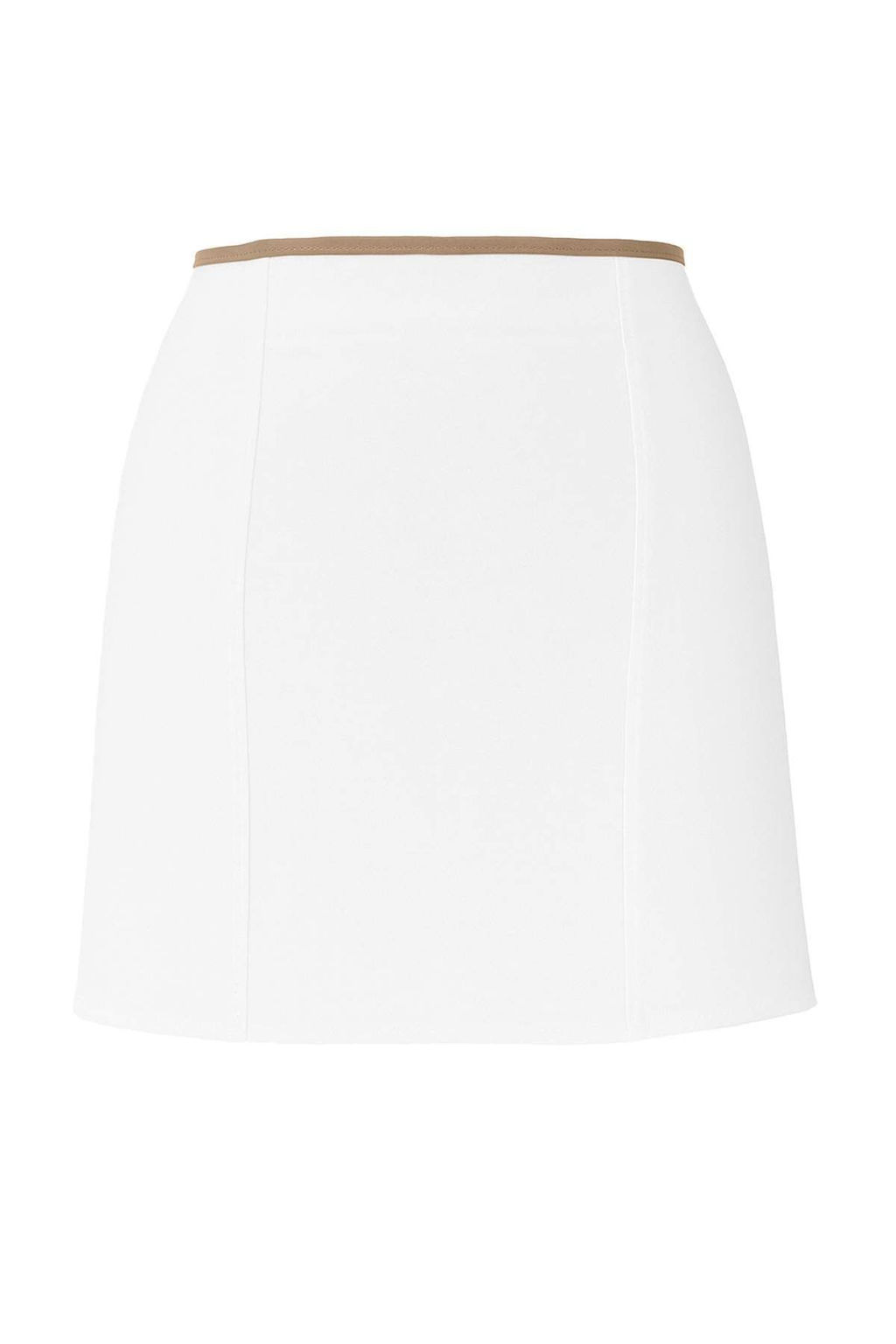 Beyaz Kemerli Mini Dokuma Etek Gorunumlu Sort TWOAW25SR00027