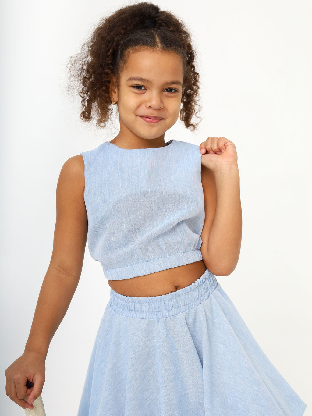 Рубашка-хенли Лен, голубой меланж - Inzibe фото 5