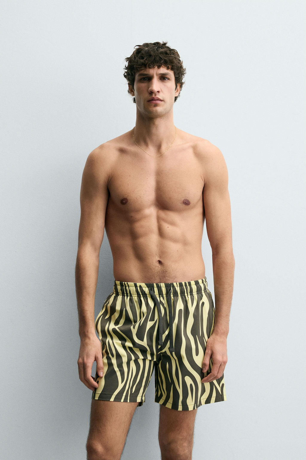 ANIMAL PRINT LONG SWIMMING TRUNKS - Zara фото 7