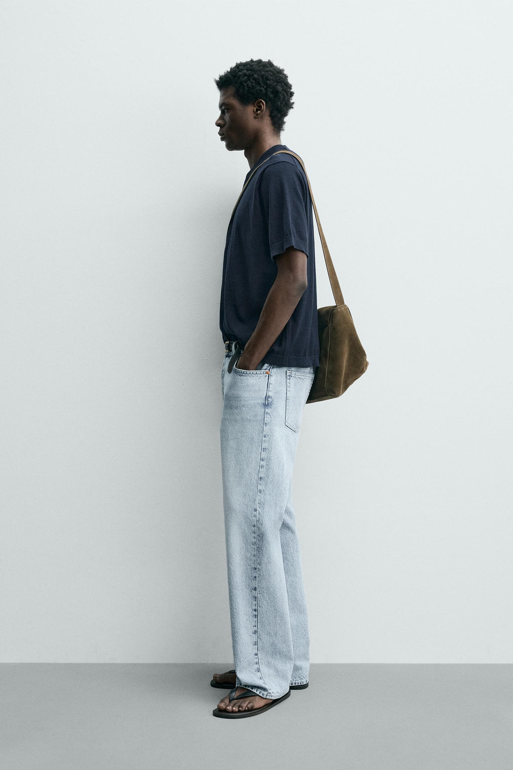 CAMISETA PUNTO LIGERO ALGOD?N / Marino - Zara фото 4