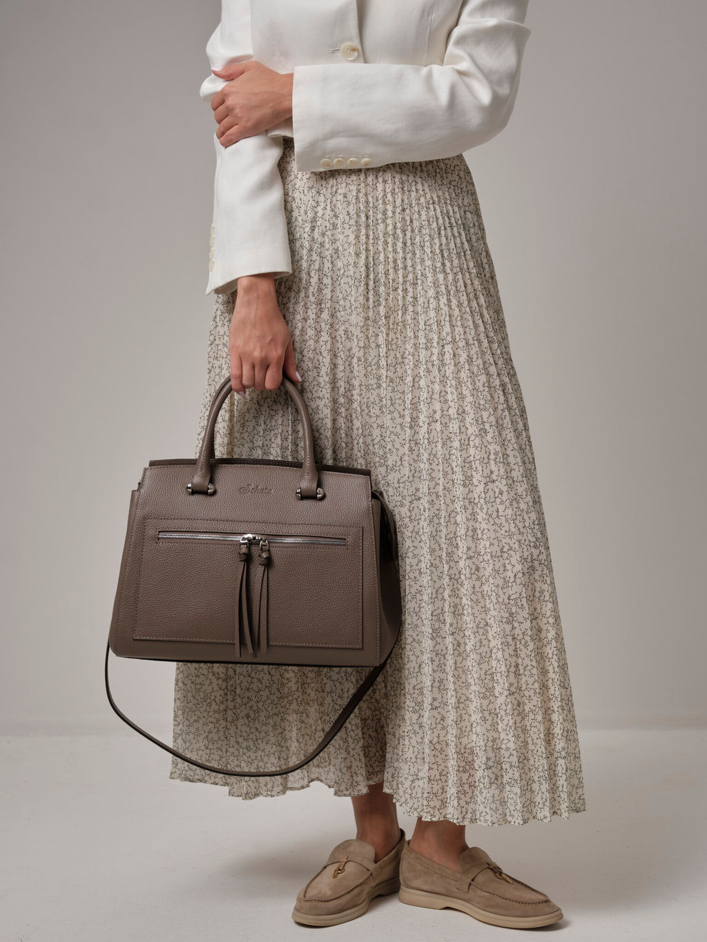 Сумка саквояж Schatz 40768 тауп