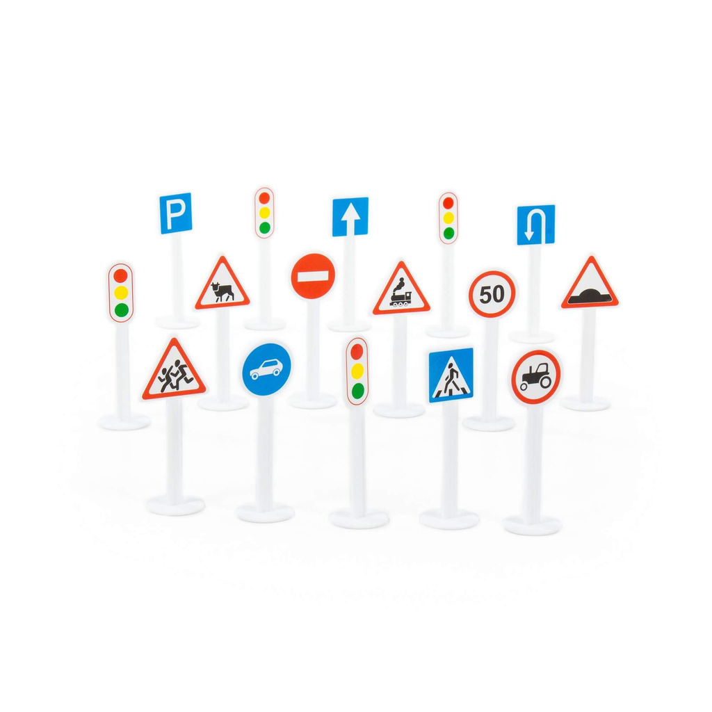 Набор дорожных знаков №1 (16 элементов) (в пакете) - Полесье фото 3