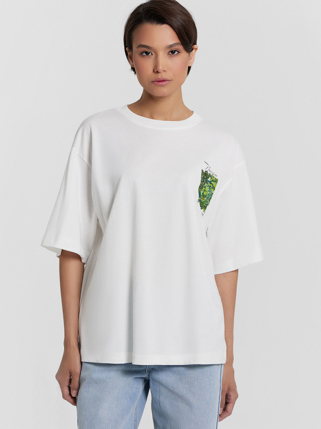 Футболка женская белая с принтом Пейзаж, И. Машков - Mark formelle фото 3