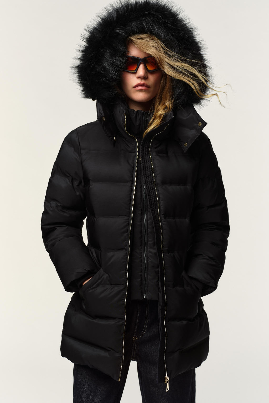 WATER-REPELLENT WINDPROOF HOODED DOWN PUFFER JACKET - Zara фото 8