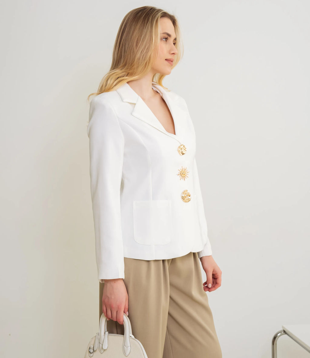 Жакет #КТ8067, белый - Dommod фото 2