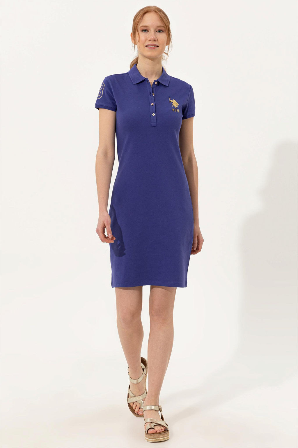 Женское синее вязаное платье - U.s. polo assn фото 7