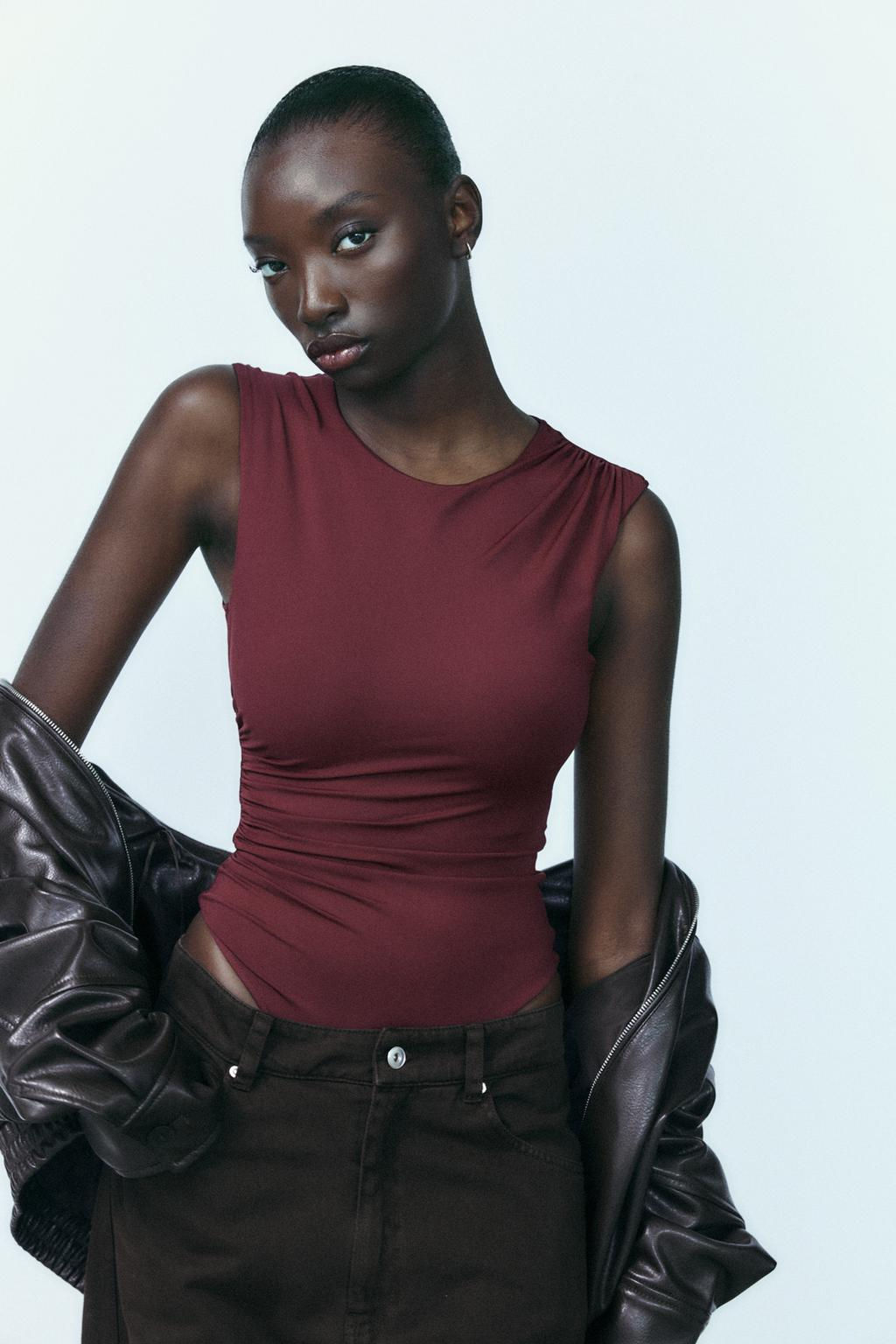 GATHERED POLYAMIDE BODYSUIT - Zara фото 7