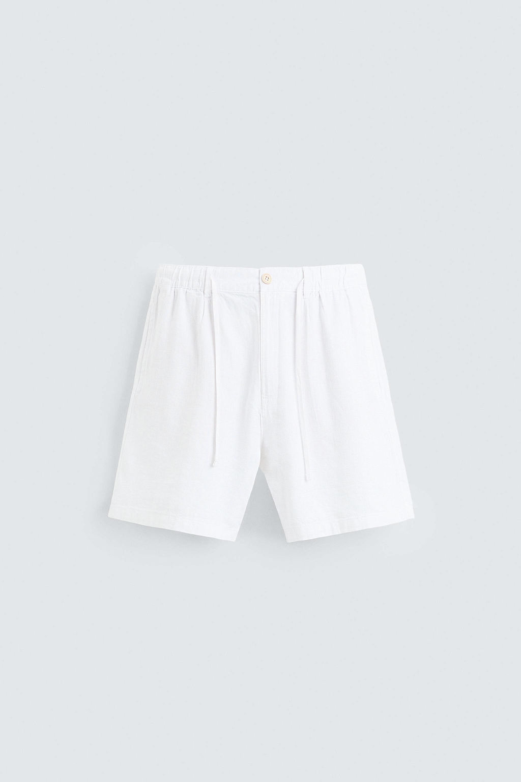 BERMUDA REGULAR FIT LINO ALGOD?N / Blanco