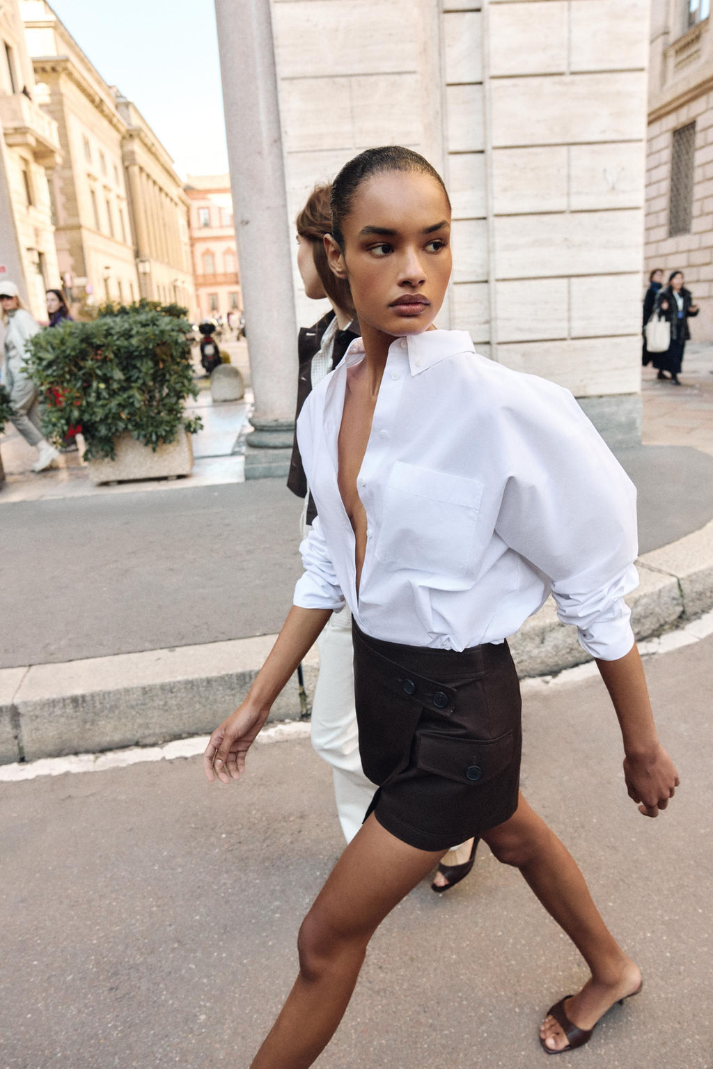 FALDA PANTAL?N CARGO / Marr?n - Zara фото 7