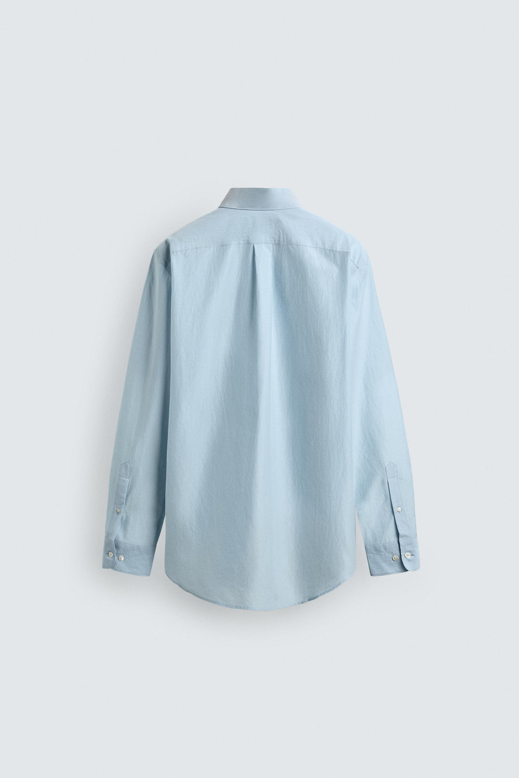 CAMISA FLUIDA REGULAR FIT BOLSILLOS AARON LEVINE X ZARA / Celeste claro  фото 8