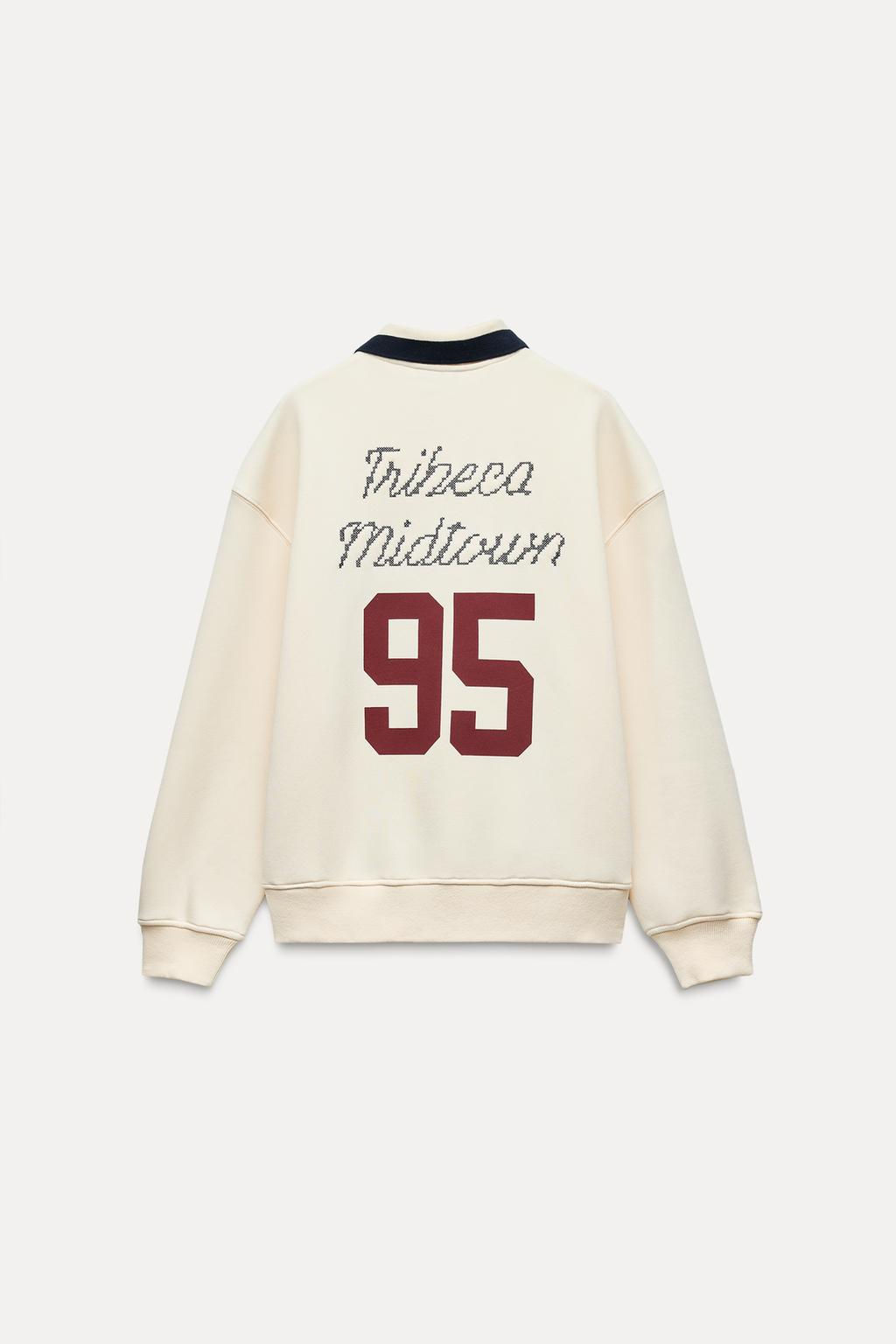POLO COLLAR SWEATSHIRT WITH SLOGAN - Zara фото 5