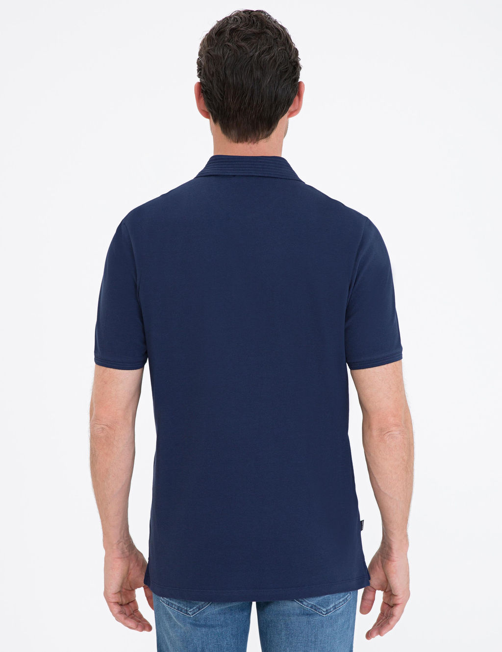 Koyu Lacivert Regular Fit Polo Yaka Basic Ti__rt