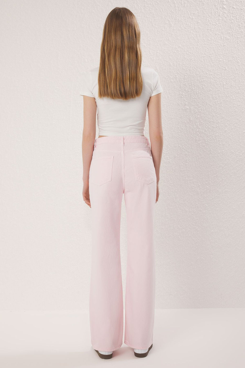 TRENDYOLMILLA Koyu Mavi Premium Yuksek Bel Wide Leg Jeans TWOSS25JE00089  фото 9