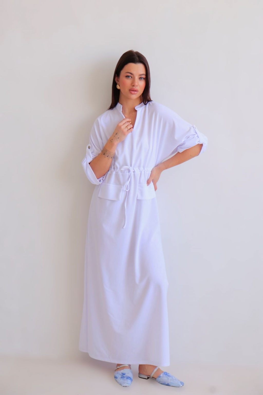 Martichelli Платье на кулиске белое  фото 9