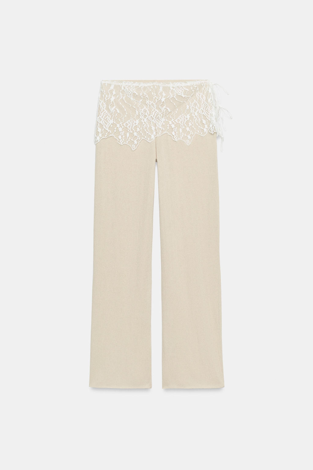 PANTAL?N RIB ENCAJE / Rosa tiza - Zara фото 4