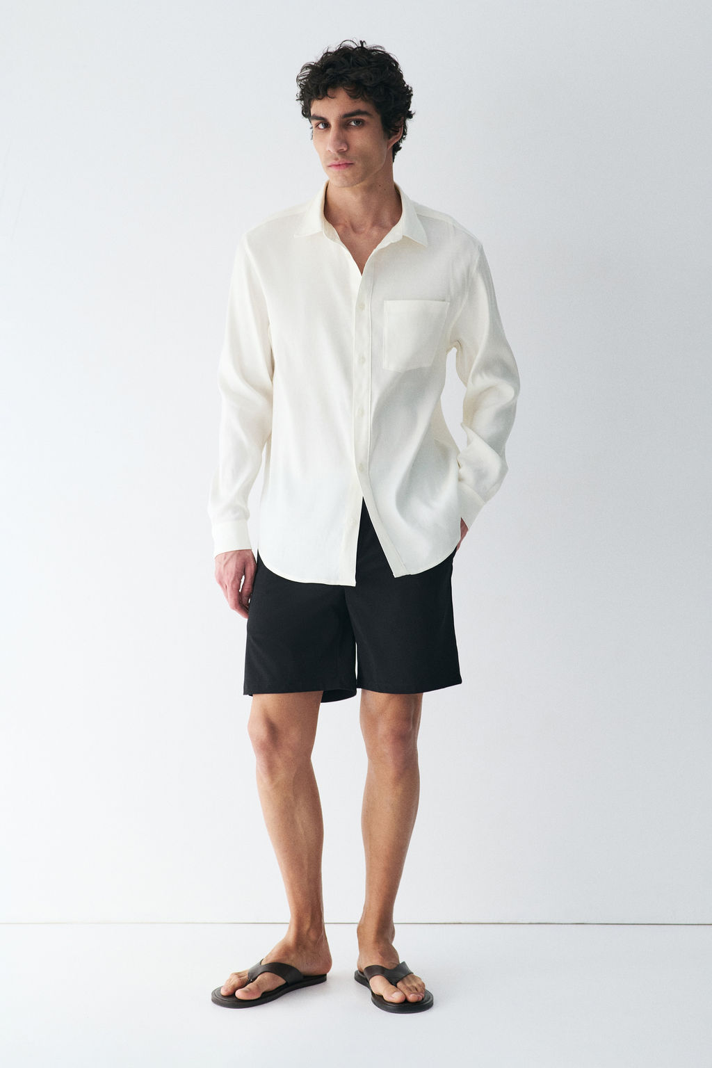 Camisa en mezcla de lino Easy Care Regular Fit - H&m фото 12